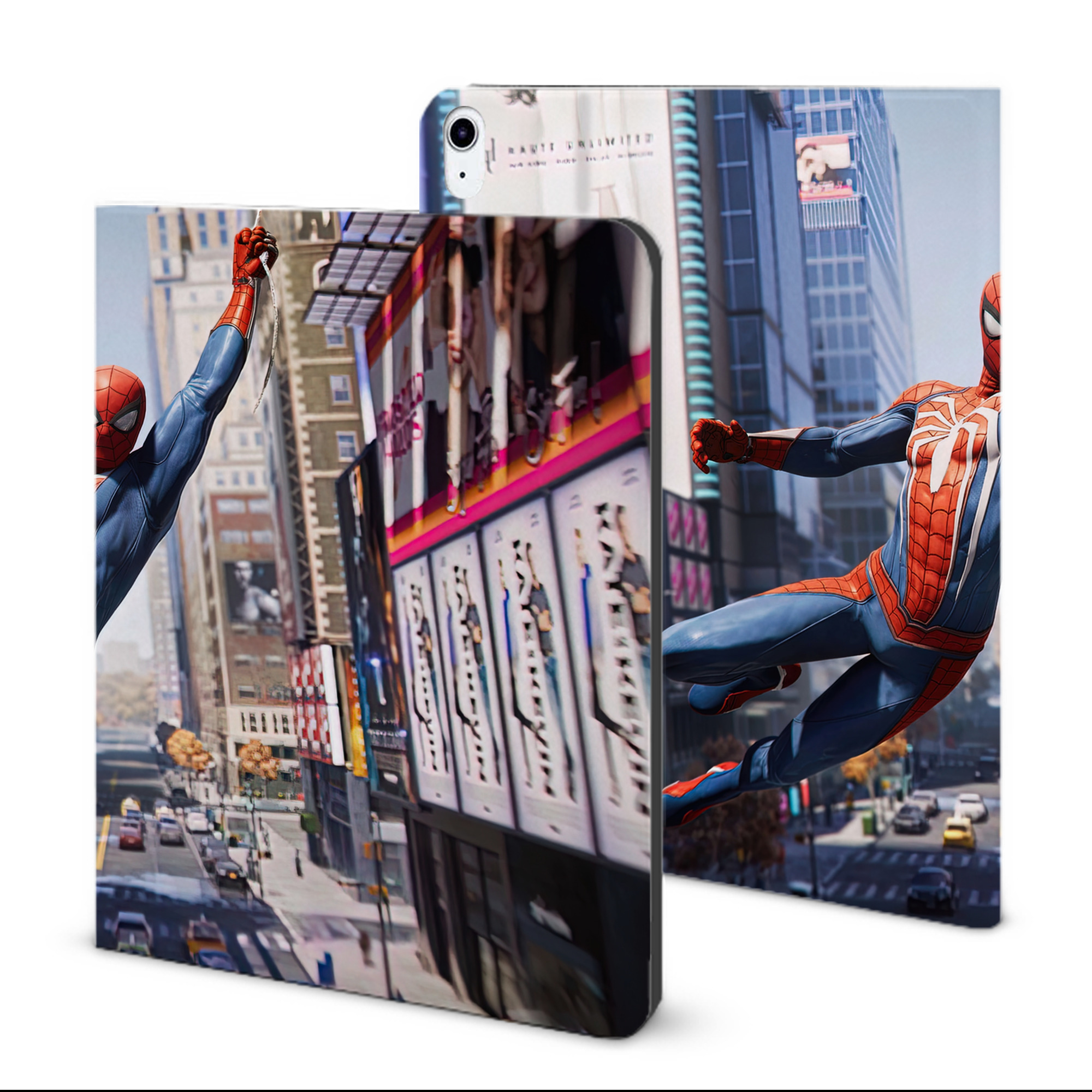 （画像用） Spider Man スパイダーマン IPad ケース ブック型 PUレザー TPU 耐衝撃 軽量 薄型 ペン収納なし 全面保護 IPad 各モデル対応